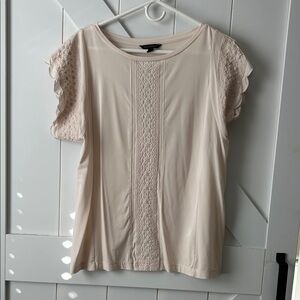 Banana Republic Cream Lace Accent Blouse